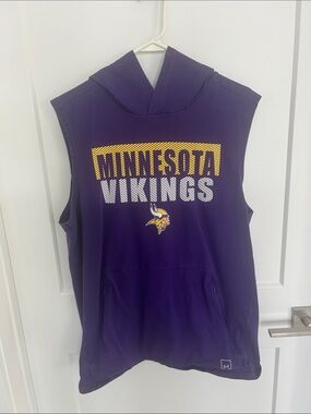 Minnesota Vikings Sleeveless Hoodie - Purple & Gold Size Large